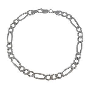 Vintage Sterling Silver 925 6mm Figaro Chain Lobster Clasp Bracelet 9.5"